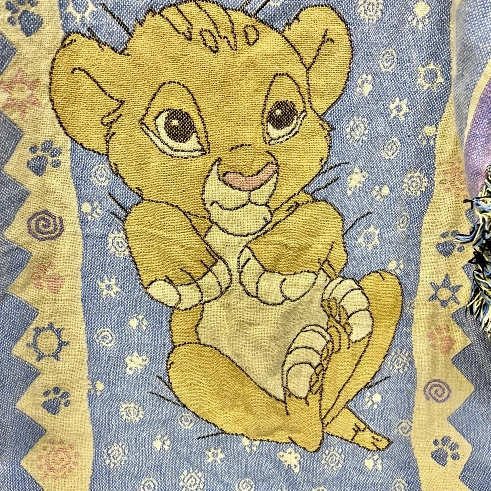 Vintage Disney Lion King Cub Simba Throw Blanket Tapestry Pastel Colors
